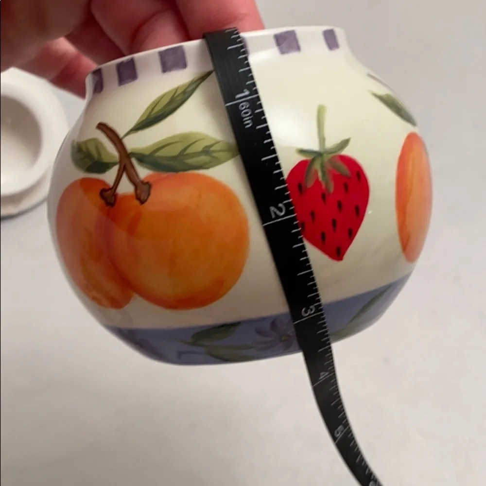Zrike Fruit Medley ceramic sugar and creamer set
